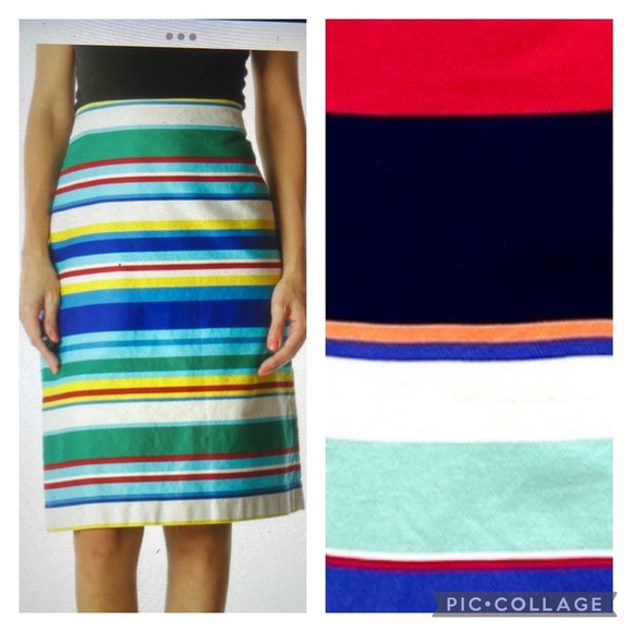 Talbots Striped Cotton Skirt - Picture 1 of 6